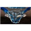 Image 3 : CANADIAN BLUE ART GLASS BOWL: 9" WIDE