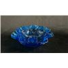Image 1 : BLUE CRIMP & RUFFLE THUMBPRINT BOWL: 8" WIDE