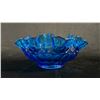 Image 2 : BLUE CRIMP & RUFFLE THUMBPRINT BOWL: 8" WIDE