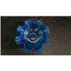 Image 3 : BLUE CRIMP & RUFFLE THUMBPRINT BOWL: 8" WIDE
