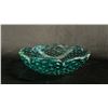Image 1 : VINTAGE MURANO ART GLASS BLUE BULLICANTE SCALLOPED EDGE BOWL: 8" WIDE