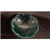Image 2 : VINTAGE MURANO ART GLASS BLUE BULLICANTE SCALLOPED EDGE BOWL: 8" WIDE