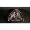 Image 2 : VINTAGE ART GLASS CLEAR TO PURPLE ART GLASS CENTERPIECE BOWL: 9" WIDE