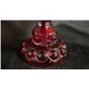 Image 2 : MOSSER GLASS "EYE WINKER" RUBY GLASS COVERED COMPOTE/CANDY DISH: 10.5" TALL