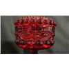 Image 3 : MOSSER GLASS "EYE WINKER" RUBY GLASS COVERED COMPOTE/CANDY DISH: 10.5" TALL
