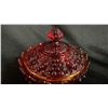 Image 2 : VINTAGE FENTON HOBNAIL AMBERGINA GLASS CANDY DISH:  6.5" TALL