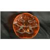 Image 2 : VINTAGE VIKING GLASS AMBERGINA 6-PETAL PEDESTAL BOWL: 9" WIDE