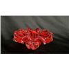 Image 1 : VINTAGE MURANO RUBY ART GLASS BULLICANTE CENTERPIECE BOWL: 8.5" WIDE