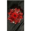 Image 2 : VINTAGE MURANO RUBY ART GLASS BULLICANTE CENTERPIECE BOWL: 8.5" WIDE
