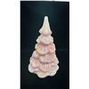 Image 1 : PINK IRIDESCENT CARNIVAL GLASS TREE: 6.5" TALL - POSSIBLY MOSSER