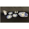 Image 1 : ROYAL CROWN DERBY CHINA: CREAMER, SALT & PEPPER, SQUARE SERVING PLATE & (3) SANDWICH PLATES