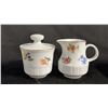 Image 3 : VINTAGE GERMAN TEA CUPS, SAUCERS, NAPPY & CREAM & SUGAR ON A TRAY