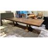 Image 1 : RESTORATION HARDWARE DINING TABLE WITH 2 18" LEAVES 130.5" X 45" X 30"  WITH LEAVES IN & 8FT