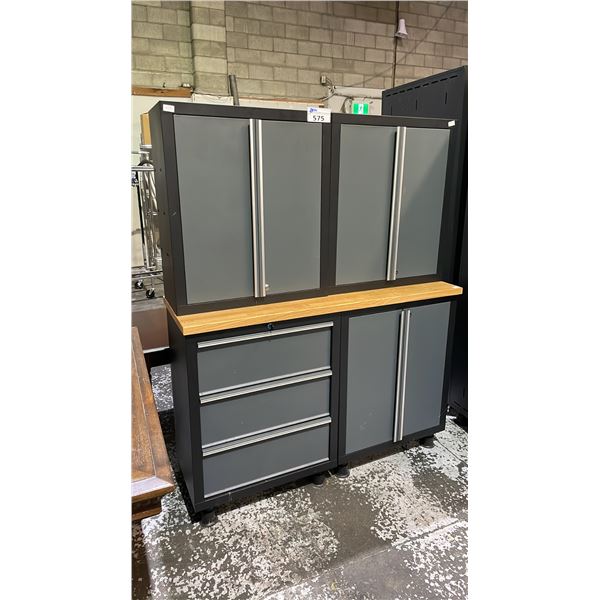 COLEMAN 4-PC SHOP CABINET SET INCLUDING; (2) 2-DOOR WALL MOUNT CABINETS, 2-DOOR CABINET & 3-DRAWER