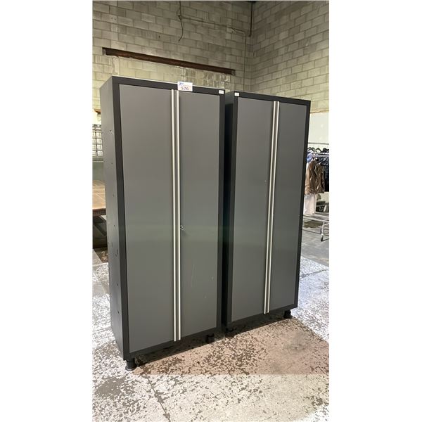 (2) COLEMAN 2-DOOR WELDED STEEL SHOP CABINETS 30" X 18" X 76" WITH KEY