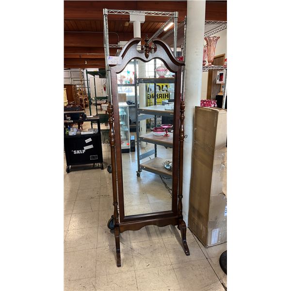 VICTORIAN STYLE WOOD FRAMED CHEVAL MIRROR - MADE IN CANADA