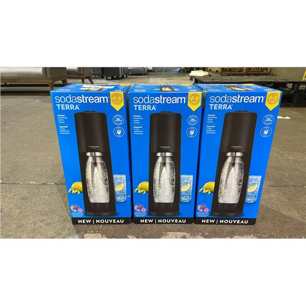 (3) SODASTREAM TERRA CLASSIC SPARKLING WATER MAKERS *UNKNOWN WORKING CONDITION, MAY BE MISSING