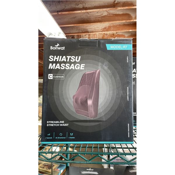 *NEW IN BOX* BORIWAT SHIATSU MASSAGE CUSHION MODEL R7 (BROWN)
