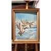 Image 1 : ORIGINAL FRAMED 3D PAPER LAYERING ON CANVAS OF CANADA GEESE BY GRACE MILNE: 22.L75" X 18.75"