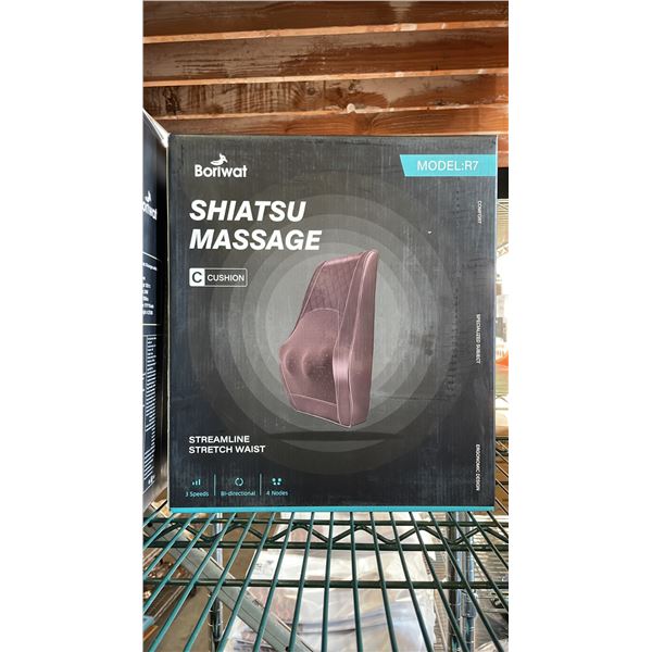 *NEW IN BOX* BORIWAT SHIATSU MASSAGE CUSHION MODEL R7 (BROWN)