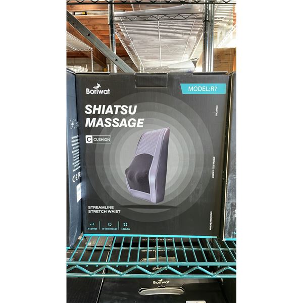 *NEW IN BOX* BORIWAT SHIATSU MASSAGE CUSHION MODEL R7 (GREY & BLACK)