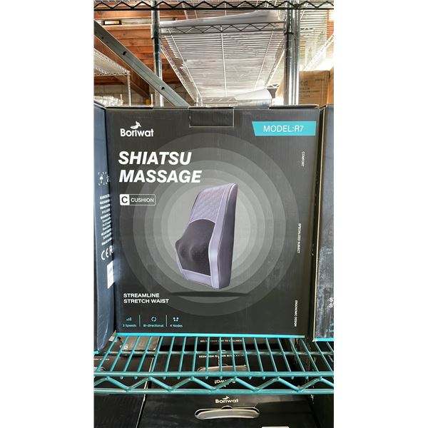 *NEW IN BOX* BORIWAT SHIATSU MASSAGE CUSHION MODEL R7 (GREY & BLACK)