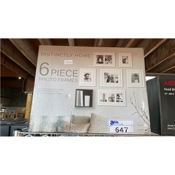 *NEW IN BOX* DISTINCTLY HOME 6-PC PHOTO FRAME SET POLYSTYRENE & GLASS (WHITE)