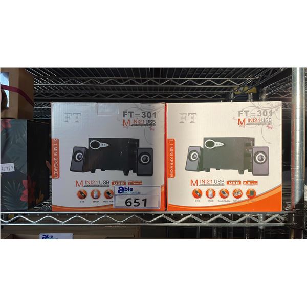 *NEW IN BOX* (2) FT-301 MINI 2.1 USB MULTIMEDIA SPEAKER SYSTEMS
