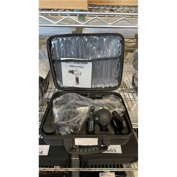 *NEW IN CASE* MASSAGE GUN WITH 6 ADJUSTABLE HEADS & 30 SPEED SETTINGS