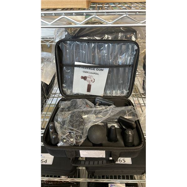 *NEW IN CASE* MASSAGE GUN WITH 6 ADJUSTABLE HEADS & 30 SPEED SETTINGS
