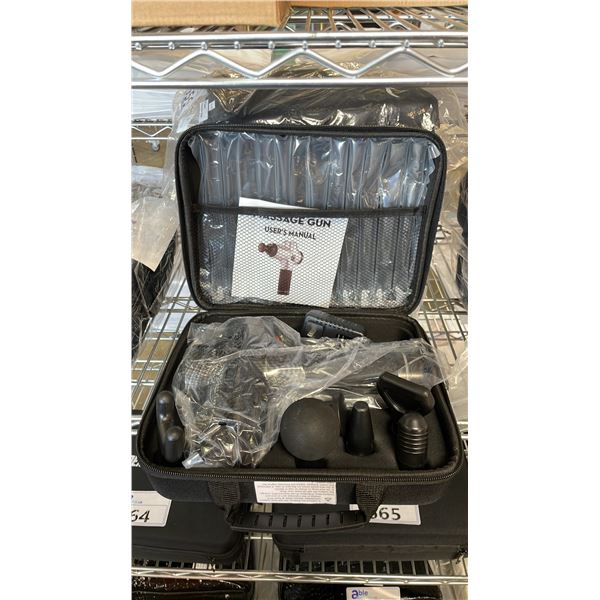 *NEW IN CASE* MASSAGE GUN WITH 6 ADJUSTABLE HEADS & 30 SPEED SETTINGS