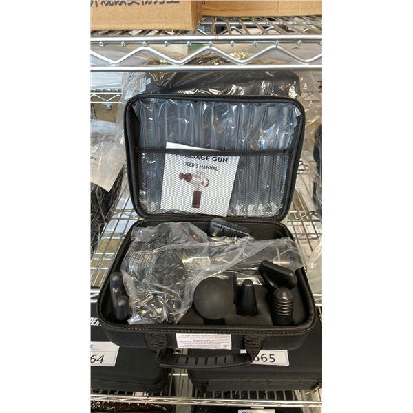 *NEW IN CASE* MASSAGE GUN WITH 6 ADJUSTABLE HEADS & 30 SPEED SETTINGS