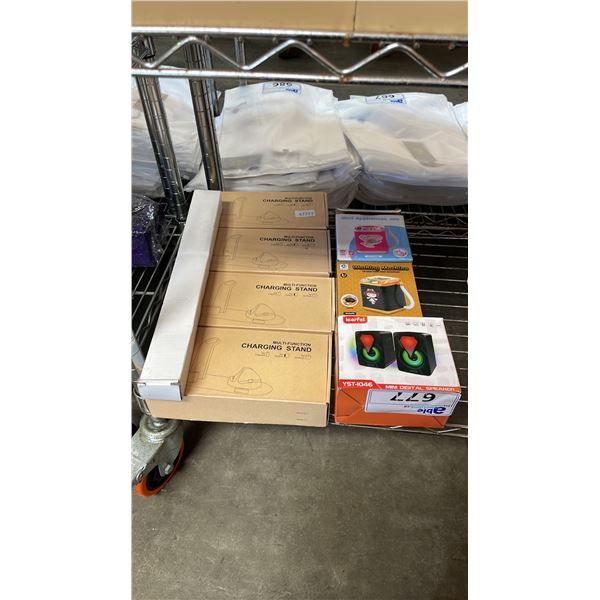 *NEW IN BOX* ASSORTED ITEMS INCLUDING; MULTI-FUNCTION CHARGING STANDS, MINI WASHING MACHINE, MINI