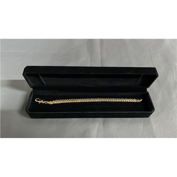 NEW 14K GOLD PLATED 8 MM SERPENTINE BRACELET: 8" LONG