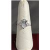 Image 2 : NEW .925 SILVER 2 CT PEAR CUT SIMULATED DIAMOND (CZ) TRINITY RING WITH PEAR SIDE STONES