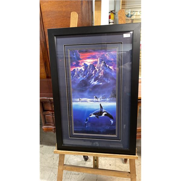 L.E.P KEN SKODA "SNOW CAPS - ORCA" PRINT SIGNED & NUMBERED (20 3/4" X 31 1/2")