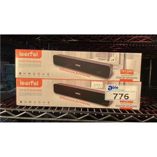 *NEW IN BOX* (2) LEERFEL HOME TV SMALL BULLY SPEAKERS