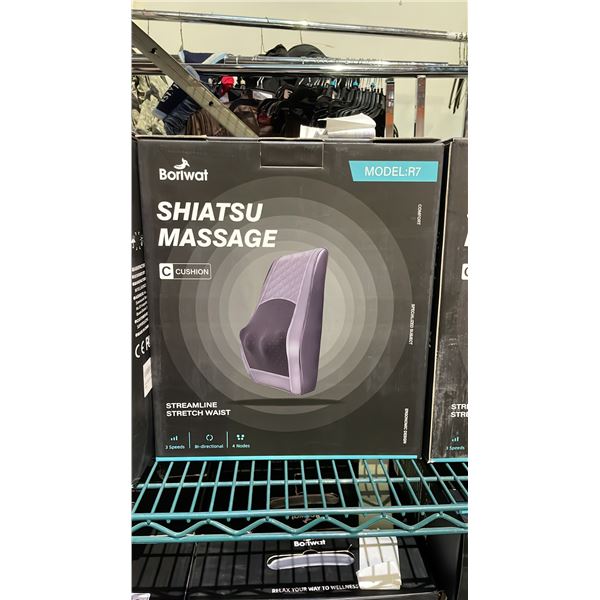 *NEW IN BOX* BORIWAT SHIATSU MASSAGE CUSHION MODEL R7 (GREY & BLACK)