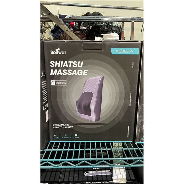 *NEW IN BOX* BORIWAT SHIATSU MASSAGE CUSHION MODEL R7 (GREY & BLACK)
