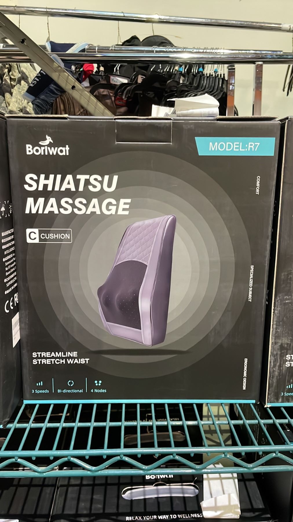 *NEW IN BOX* BORIWAT SHIATSU MASSAGE CUSHION MODEL R7 (GREY & BLACK ...
