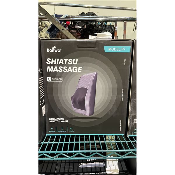*NEW IN BOX* BORIWAT SHIATSU MASSAGE CUSHION MODEL R7 (GREY & BLACK)