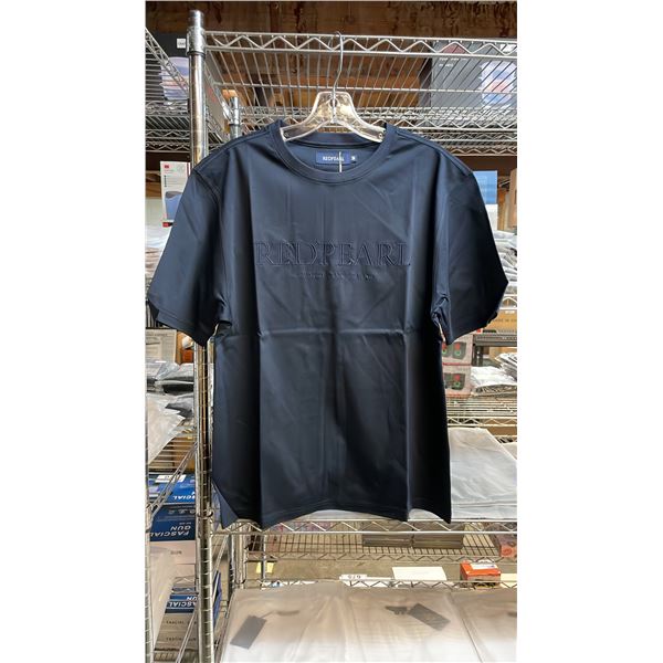 *NEW* (7) RED PEARL DESIGNER T-SHIRTS SIZE L (NAVY BLUE)