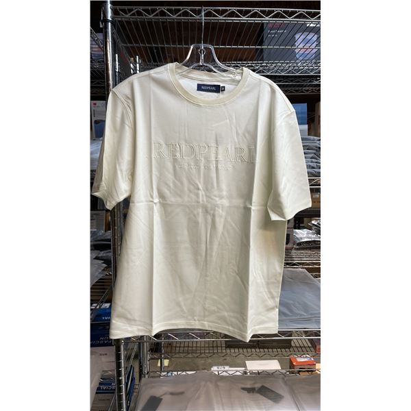 *NEW* (12) RED PEARL DESIGNER T-SHIRTS SIZE XS & S (CREAM)