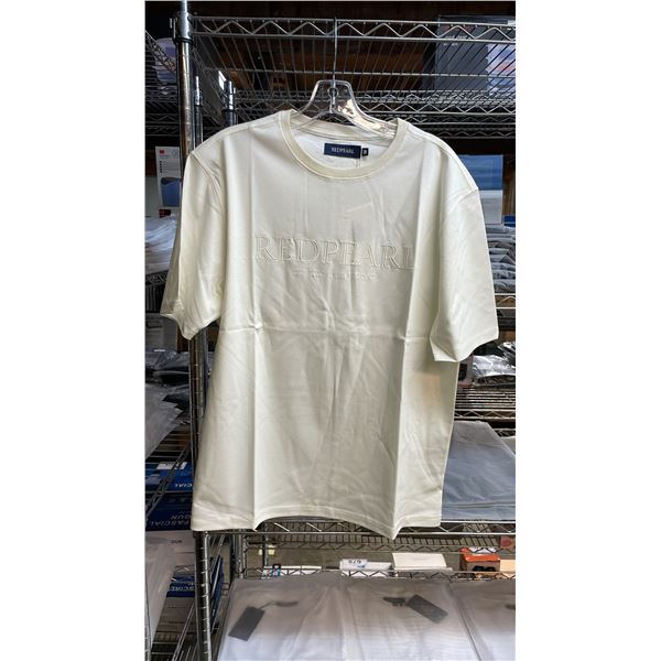 *NEW* (3) RED PEARL DESIGNER T-SHIRTS SIZE XL (CREAM)