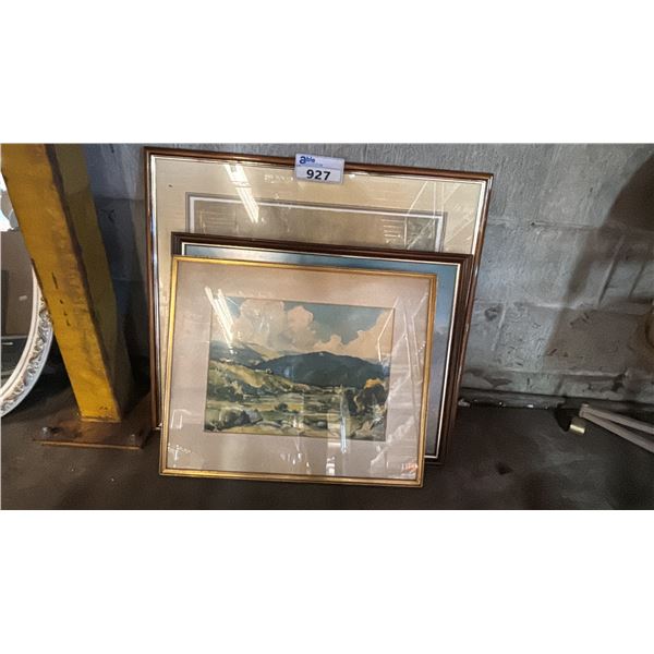 3-PCS OF ASSORTED FRAMED ARTWORK
