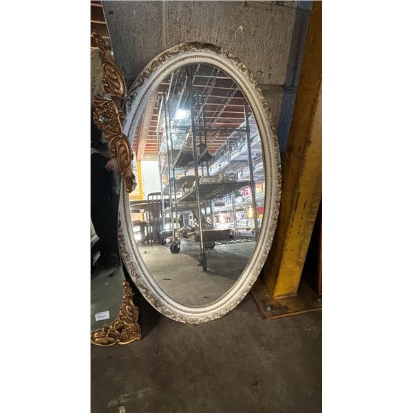 OVAL FRAMED MIRROR 33" X 20"