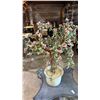 Image 1 : CHINESE JADE GLASS CHERRY BLOSSOM BONSAI TREE: 29" TALL