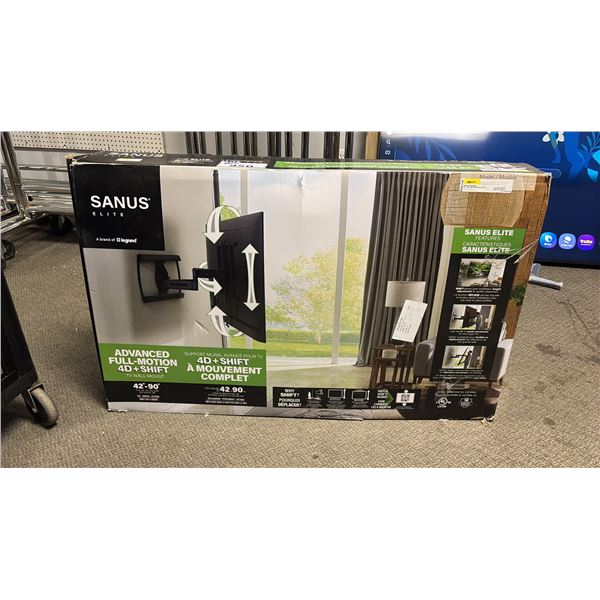 SANUS ELITE ADVANCED FULL-MOTION 4D+SHIFT TV WALL MOUNT: FITS 42"-90" TV UP TO 125LBS