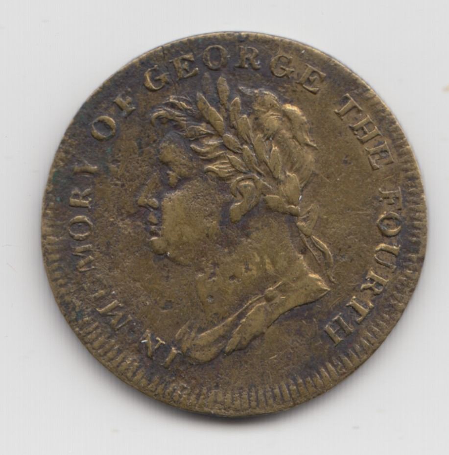 1830 In Memory of George the Fourth Token
