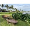 Image 17 : Carved Wooden Outdoor Bench 52" x 19" x 34"H & Table 38" x 57" x 20"H